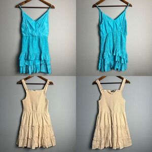 Lot of 2 Wild Fable‎ DO+BE Ruffle Mini Dress Smocked Casual Party Dresses Size S